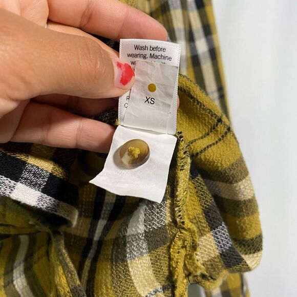 SONOMA plaid t- shirt size: XS - Picture 3 of 6